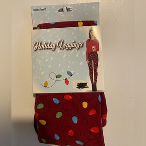 Festive Holiday Leggings with Colorful Lights